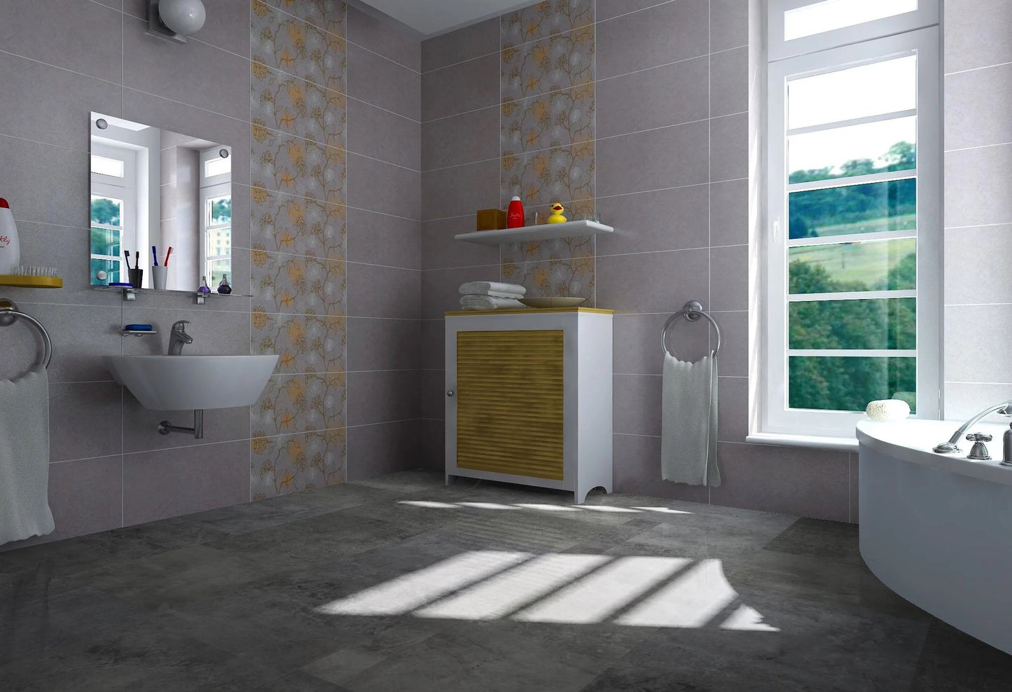 Vinylová podlaha Hanflor rigid SPC click - Beton Tampa HTS-8006